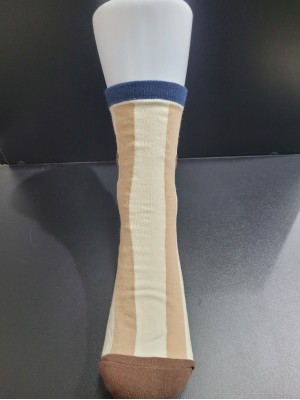 MEIA CANO MEDIO URSO LIST MARROM